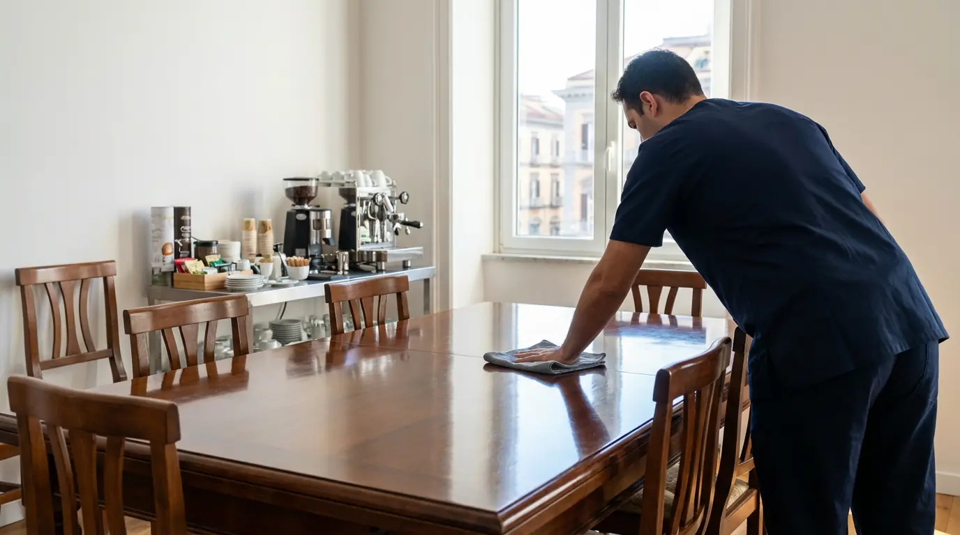 Impresa di pulizie per B&B e case vacanza a Napoli - Servizio rapido di cambio ospite, riassetto letti e igienizzazione profonda per host - MGN Servizi
